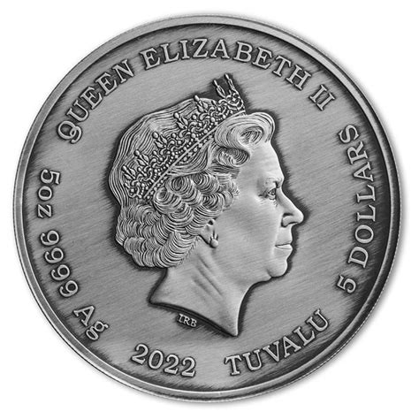 Tuvalu Bogowie Olimpu Afrodyta 5 Uncji Srebra 2022 Antiqued Coin