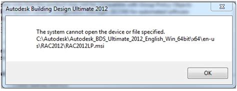 Autodesk Building Design Ultimate 2012 Unable To Create Deployment