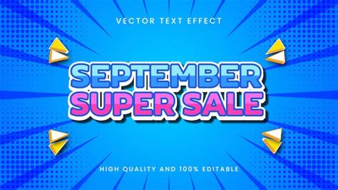 Premium Vector September Super Sale Text Effect