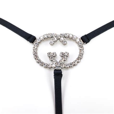 Gucci G String Thong Bikini Crystal Embellished For Sale At StDibs