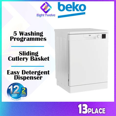 Beko Freestanding Dishwasher Place Settings Dvn R W Shopee