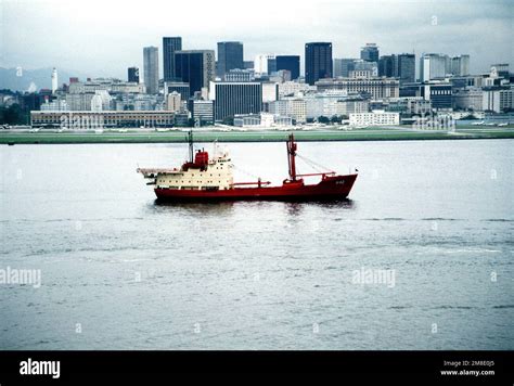 A Starboard Beam View Of The Brazilian Navy S Antarctic Survey Ship