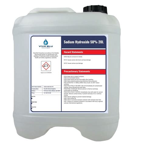 Caustic Soda Liquid 20L Drum Viva Blu