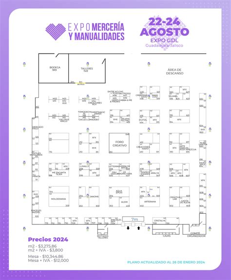 Plano de Exposición Expo Mercería y Manualidades Guadalajara