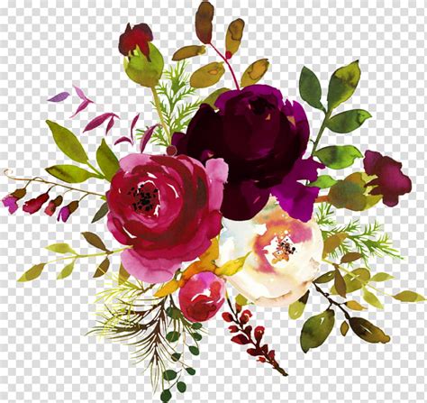 Wedding Watercolor Flowers Floral Design Burgundy Watercolor