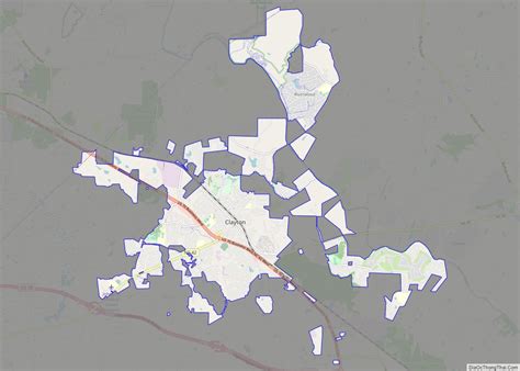 Map of Clayton town, North Carolina - Thong Thai Real