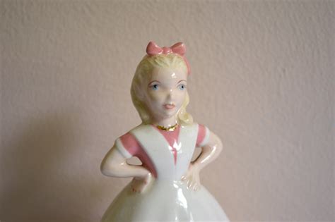 Vintage Figurine Spunky Blonde Girl In Pinafore And Gold Etsy