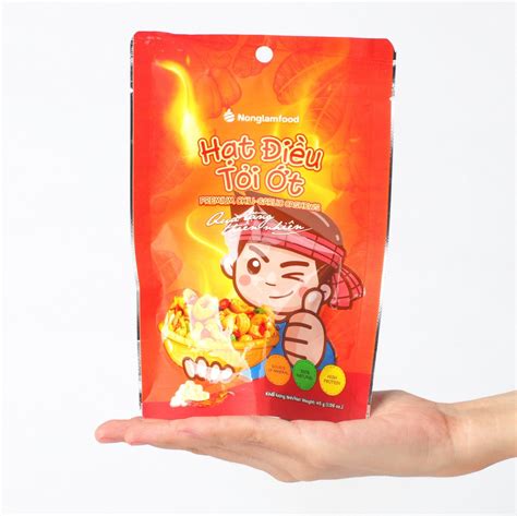 Hạt điều Tỏi ớt Nonglamfood Túi 45g Premium Chili Garlic Cashews