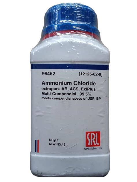 Srl Ammonium Chloride Extrapure Ar Acs Grade 995 500gm Cas 12125