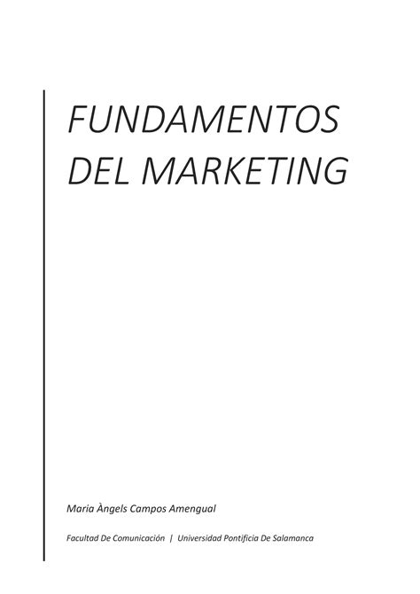 Fundamentos Del Marketing Fundamentos Del Marketing Maria Àngels Campos Amengual Facultad De