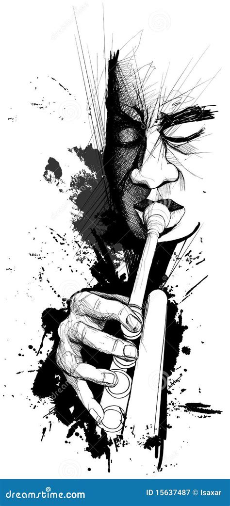 Trumpet Player Cartoon Vector | CartoonDealer.com #16231131