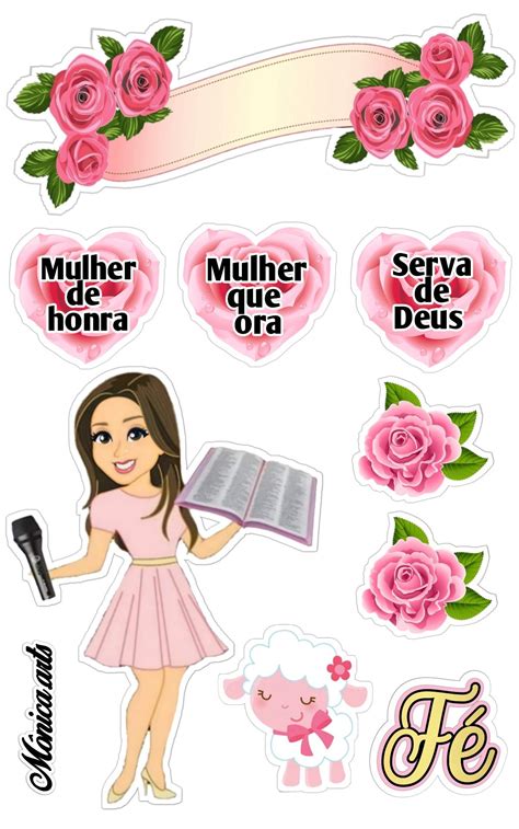 Topper de bolo Mulher Cristã Topper Crafts for kids Crafts