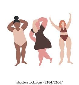 Bodypositive Illustration Naked Woman Body Silhouette Stock Vector Royalty Free 2266492325