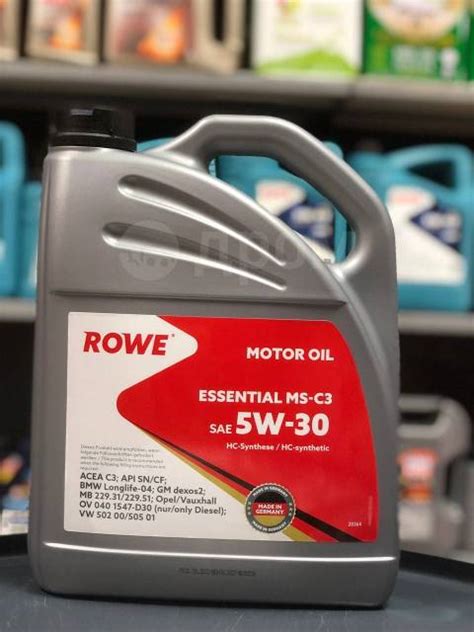 ROWE Essential SAE 5W-30 MS-C3, синтетическое, 4,00 л. CF, SM, C3 ...