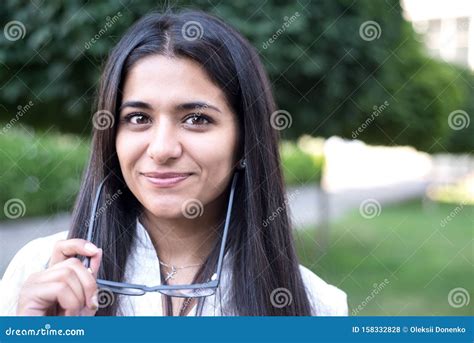 Portrait Of A Beautiful Indian Girl Business Woman Smiling While