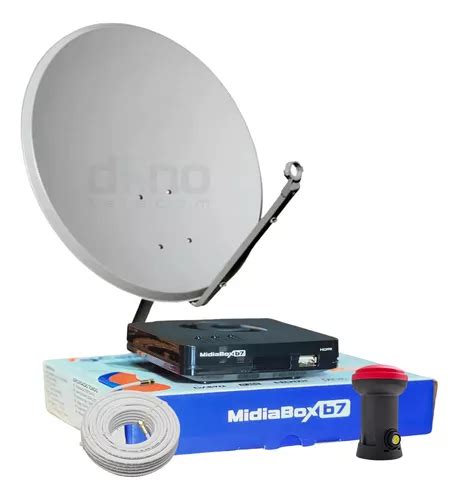 Kit Receptor Digital Century Midiabox Antena Lnbf Ku Cabo Frete grátis