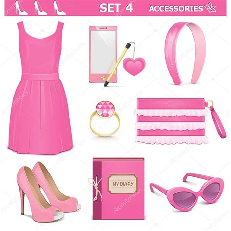 Vector Hembra Accesorios Conjunto Vector De Stock Dashadima