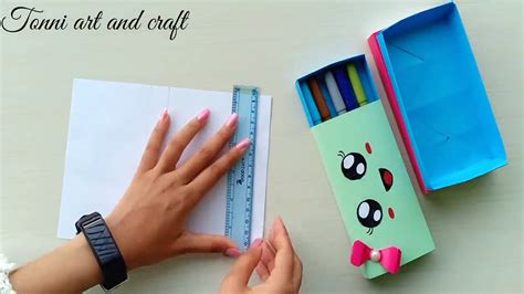 How To Make A Paper Pencil Box Diy Paper Pencil Box Idea Easy Origami