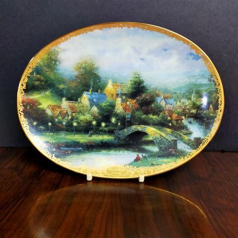 Vintage Thomas Kinkade S Lamplight County Decor Plate Furniture Home