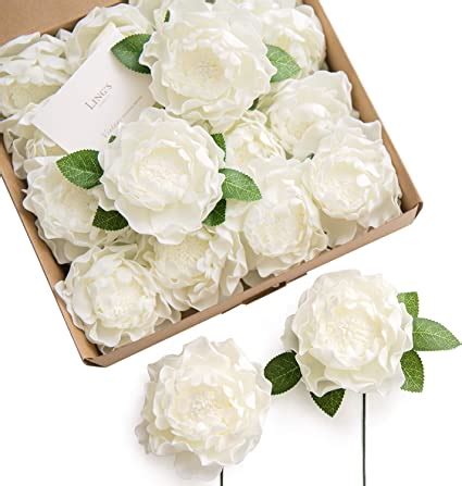 Amazon Ling S Moment Flowers 16pcs Ivory Blooming Peonies