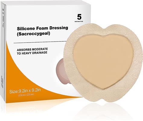 Carbou Sacrum Foam Dressing Silicone Adhesive Border X