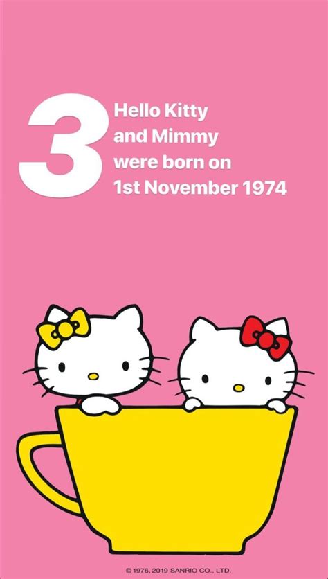 Hello Kitty and Mimmy were born on 1st November 1974 Sanrio, Hello What ...