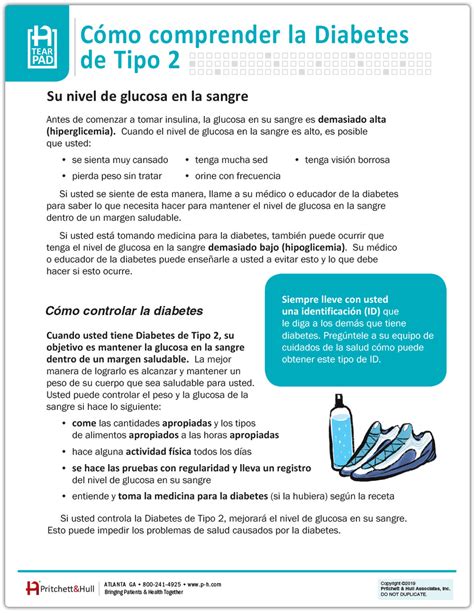 Spanish Type 2 Diabetes Tearpad 50 Sheets Per Pad Pritchett And Hull