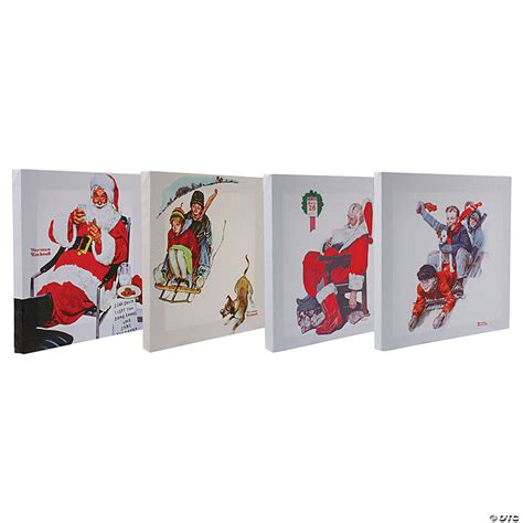 Northlight Set Of Norman Rockwell Classic Christmas Scene Canvas