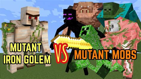 Mutant Iron Golem Vs Mutant Mobs Minecraft Mob Battle Youtube