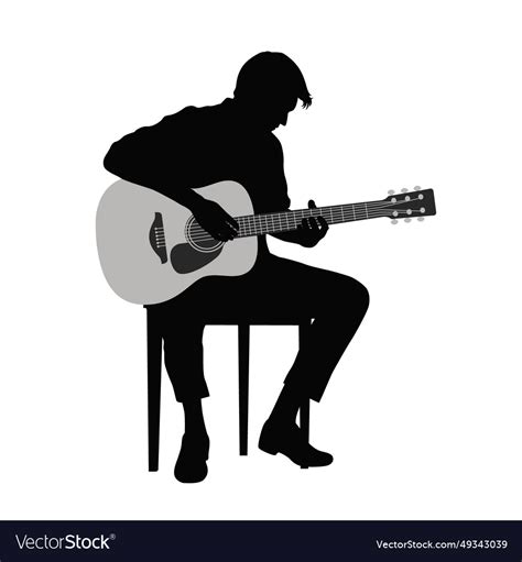 Man Playing Guitar Guitarist Silhouette Royalty Free Vector