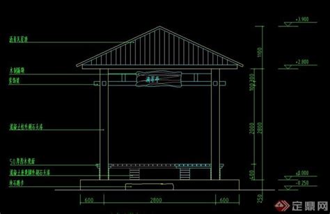 园林景观滴翠四角亭设计cad施工图