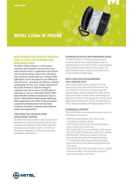 Mitel 5330 Ip Phone Manual Quick Guide