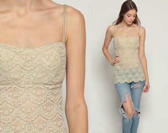 Sheer Lace Tank Top Boho Lace Top Romantic Lace Top Swim