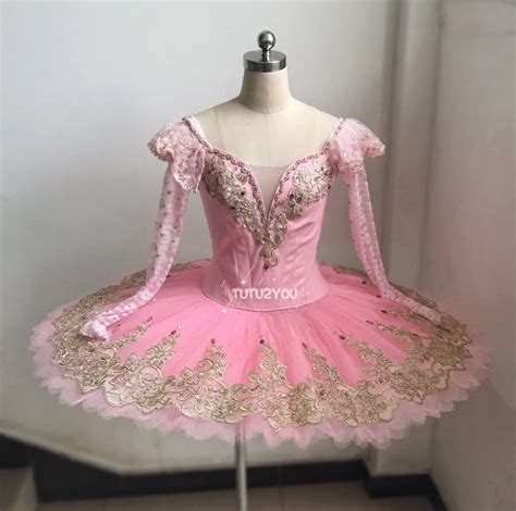 Pk Professional Pink Gold Lace Platter Ballet Tutu Aurora Fairy