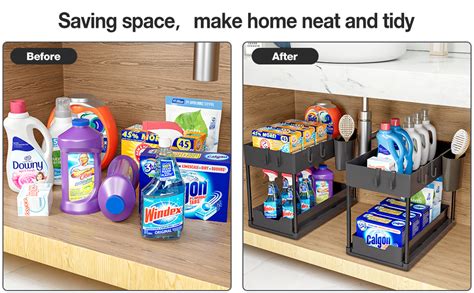 Puricon 1 Pack Under Sink Organizers And Storage Pull Out Sliding