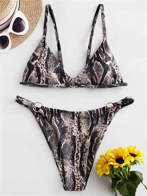 ZAFUL Snake Print O Ring String Bikini Swimsuit In MULTI A ZAFUL 2023