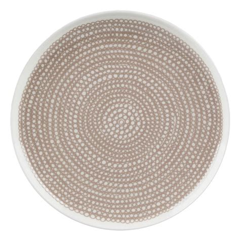 Marimekko Piatto Oiva Siirtolapuutarha 25 Cm Bianco Beige