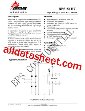 BP5151H Marking BP5151HC Datasheet PDF Bright Power Semiconductor