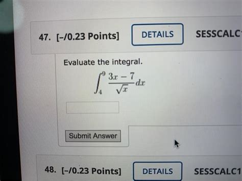 Solved Points Details Sesscalc Evaluate The Chegg