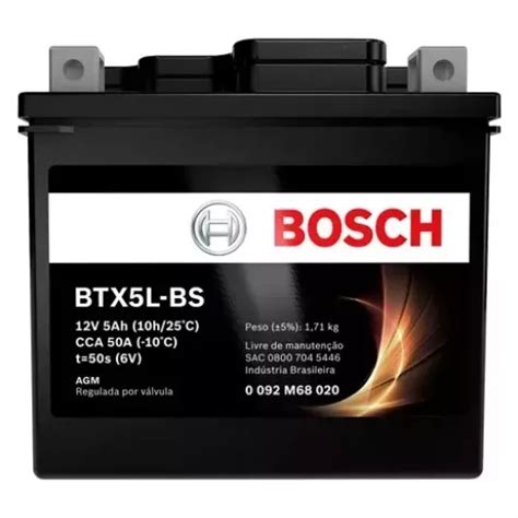 Bateria Para Moto Bosch Xtz 125 12v 5ah Parcelamento Sem Juros