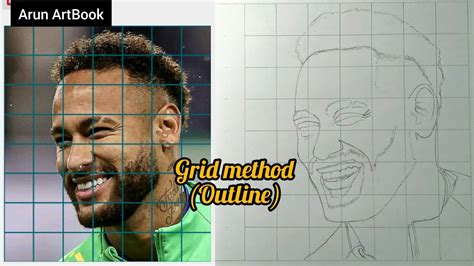 How To Draw Neymar Jr Step By Step Sketches Of Draw Jr Neymar Grid