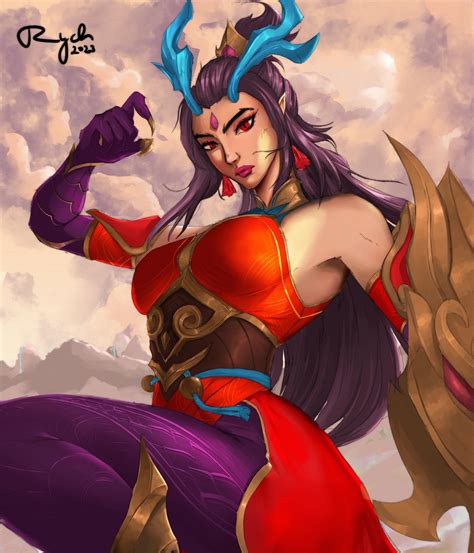 Finished my Immortal Journey Shyvana artwork : r/shyvanamains