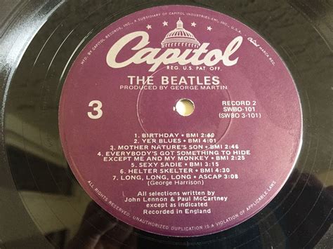 Beatles The ‎ The Beatles Capitol Records ‎ Swbo 101 White Album