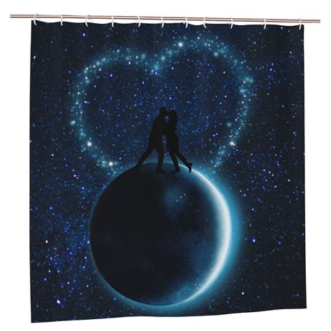 Yfyang Waterproof Bathroom Shower Curtain Romantic Love Shower Curtain