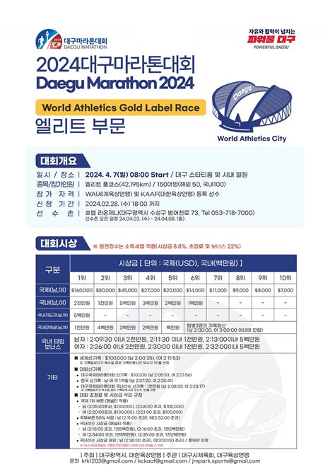 2024 대구국제마라톤대회 개최 및 참가 신청 안내 상세보기공지사항 주콜롬비아 대한민국 대사관