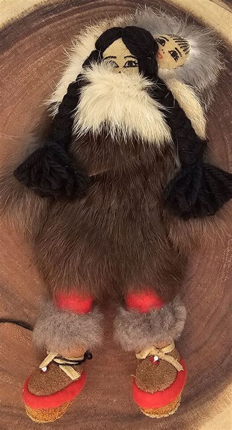 Rare Vintage Alaska Inupiat Eskimo Doll Handmade Real Fur Artist