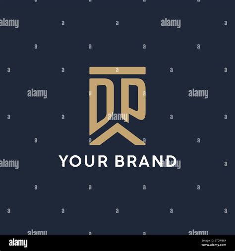 Dp Initial Monogram Logo Design In A Rectangular Style With Curved Side