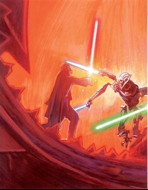 General Grievous Receiving Lightsaber Instruction From Count Dooku