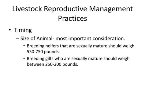 Ppt Livestock Reproductive Management Practices Powerpoint Presentation Id 1927385