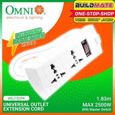 Omni Extension Cord Outlet Set Gang With Switch Weu Weu